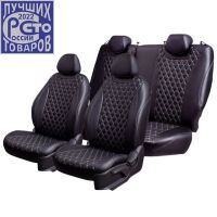 Чехлы Премиум Экокожа Байрон Ромб на Nissan Juke 2010-2019 г.в.