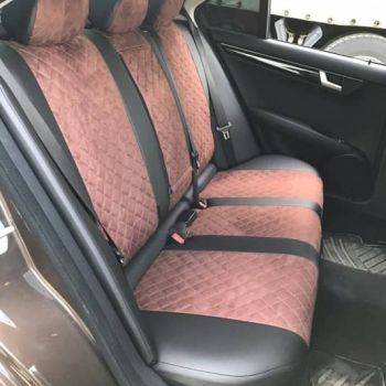 Авточехлы Автопилот черный шоколад алькантара Ромб